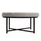 Merrick Lane Almas 34-Inch Round Tufted Cotton Linen Ottoman with Durable Metal Frame